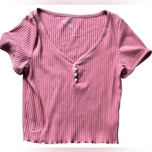 American Eagle Pink Ribbed Leggings